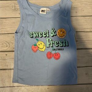 Blue cropped Tank Top